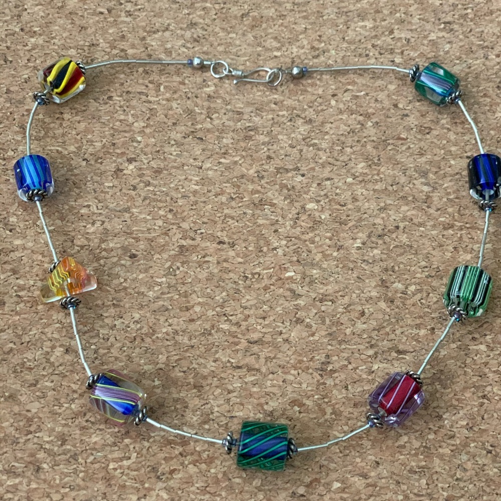 Glass bead necklace